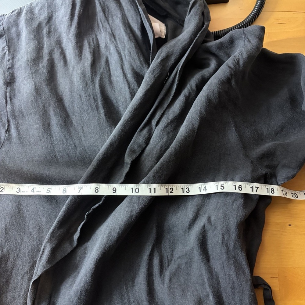 Vintage Flax Jeanne Engelhart Grey Linen Robe Size L -No Belt- Lagenlook Natural - Picture 6 of 6